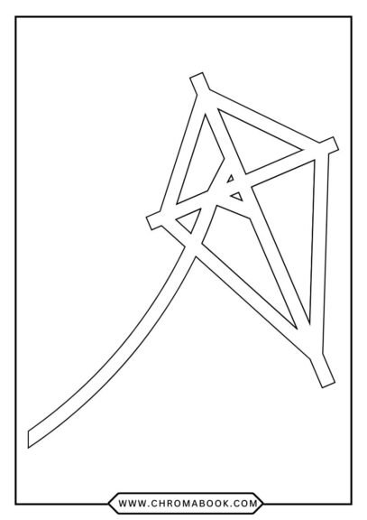 A whimsical kite design featuring intricate patterns, perfect for creativity. Ideal for a fun coloring page. Free printable!