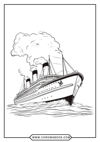 A detailed coloring page featuring various ships and boats on the water, perfect for creativity. Enjoy this free printable!