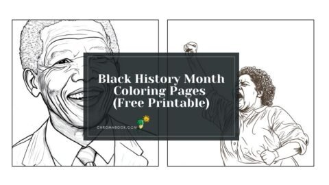 A vibrant coloring page featuring influential Black figures and cultural symbols, perfect for celebrating Black History Month. Free printable!