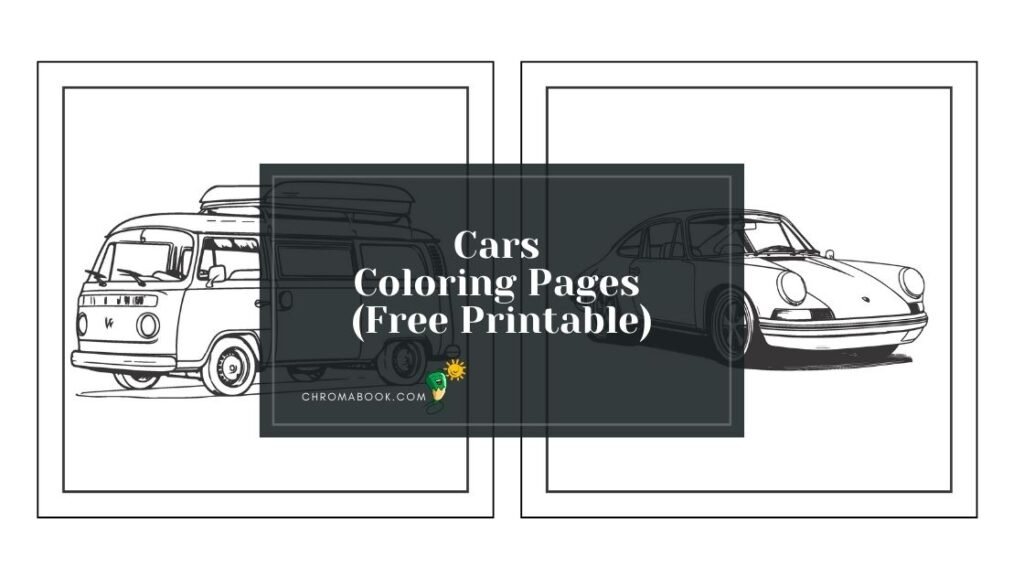 A fun cars coloring page featuring various sporty vehicles and racing elements. Perfect for kids! Free printable for creative fun.