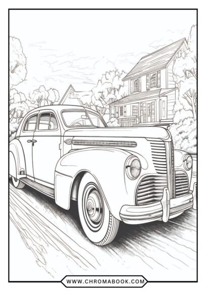 A detailed coloring page featuring classic cars in various styles, perfect for enthusiasts. Free printable for creative fun!