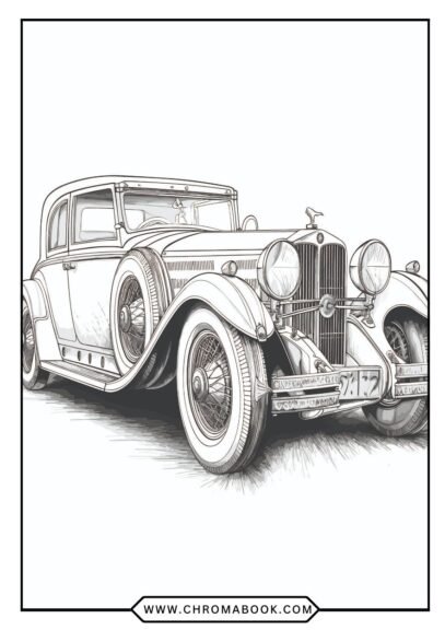 A detailed coloring page featuring classic cars, ideal for enthusiasts. Enjoy this free printable and unleash your creativity!