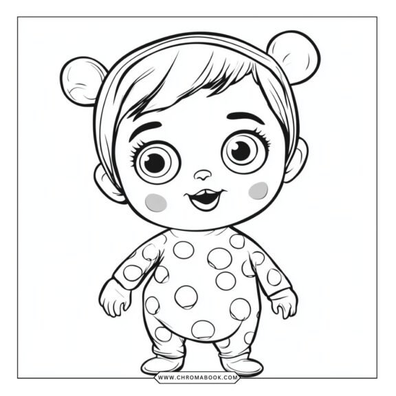 A fun coloring page featuring adorable Cry Babies dolls surrounded by playful patterns. Enjoy this free printable for creative fun!