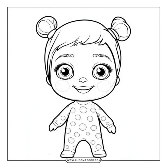 A whimsical coloring page featuring adorable Cry Babies dolls, perfect for kids. Download this free printable for endless fun!