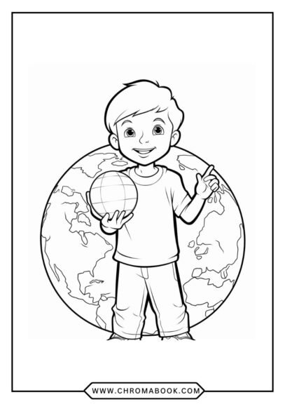 A detailed Earth-themed coloring page featuring intricate mandala patterns, perfect for relaxation. Free printable for creative fun!