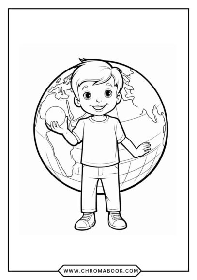 A detailed Earth-themed coloring page featuring intricate patterns of nature, ideal for creativity. Free printable for all ages!