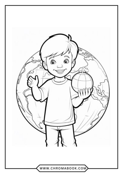 A detailed Earth-themed coloring page featuring intricate mandala patterns, perfect for relaxation. Free printable for creative fun!