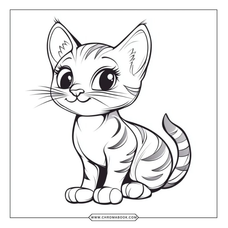 Baby Cat Easy Coloring Pages Free - Easy Baby Cat Coloring Pages 12 800x800 