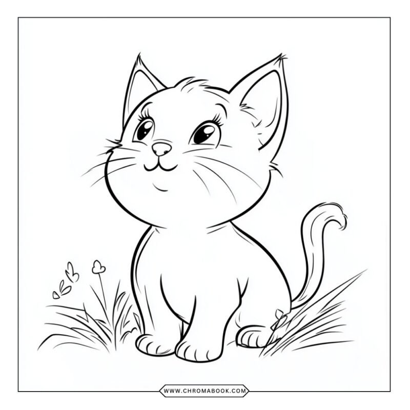 Baby Cat Easy Coloring Pages Free - Easy Baby Cat Coloring Pages 2 800x800 