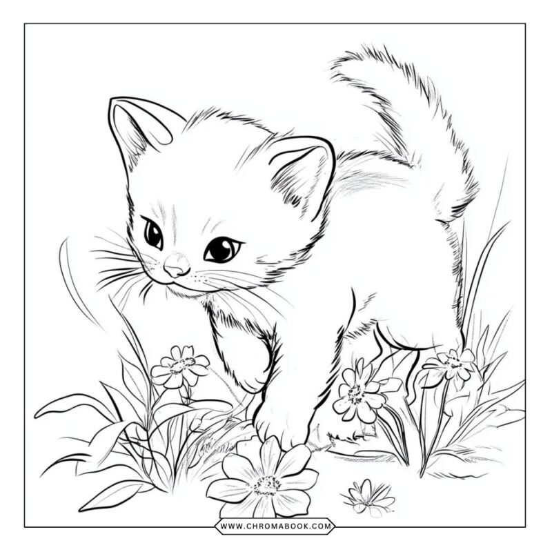 Baby Cat Easy Coloring Pages Free - Easy Baby Cat Coloring Pages 3 800x800 