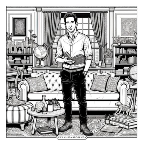 A fun F.R.I.E.N.D.S-themed coloring page featuring iconic elements from the show, perfect for fans. Free printable!