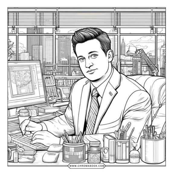 A whimsical F.R.I.E.N.D.S themed coloring page featuring iconic elements from the show, designed as a free printable for fans.