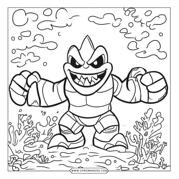 A fun Goo Jit Zu coloring page featuring dynamic characters in action poses, perfect for kids. Free printable for creative fun!