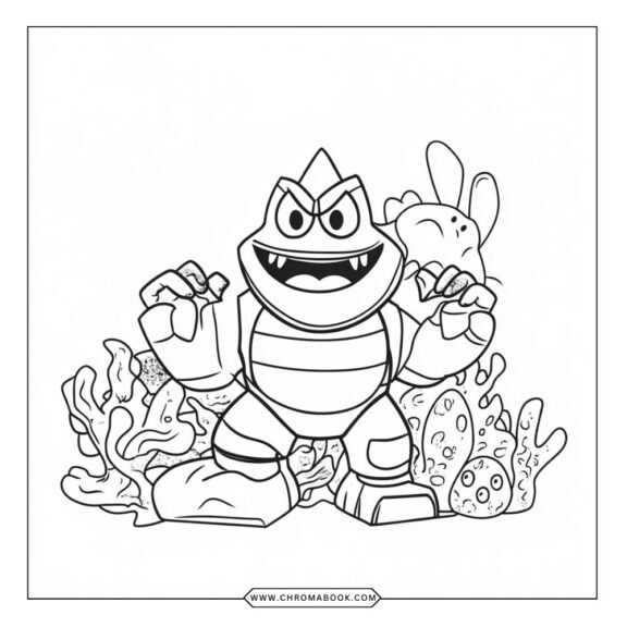 A dynamic Goo Jit Zu character scene featuring action poses and fun details, perfect for kids. Free printable coloring page!