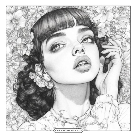 A whimsical coloring page featuring Melanie Martinez-inspired designs with playful characters and intricate patterns, perfect for free printable fun.