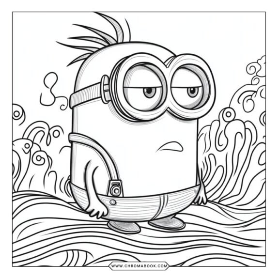 A fun Minions coloring page featuring cheerful Minion characters in playful poses, perfect for kids. Free printable!