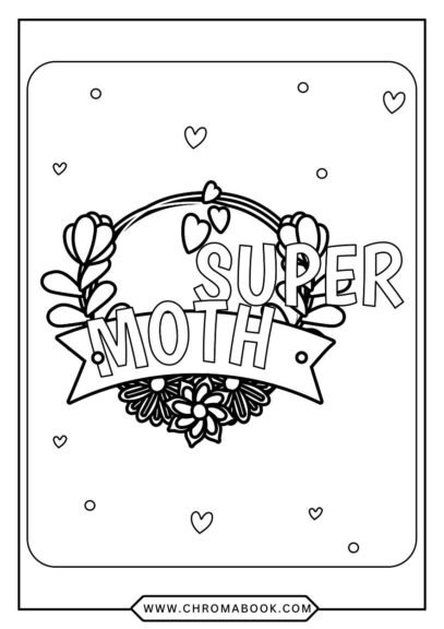 A beautiful floral design featuring hearts and blooming flowers, perfect for Mother's Day. Free printable coloring page for creativity!
