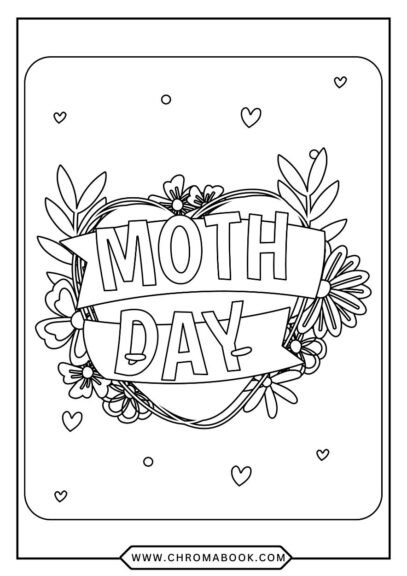A delightful Mother's Day coloring page featuring intricate floral designs and hearts, perfect for a free printable activity.