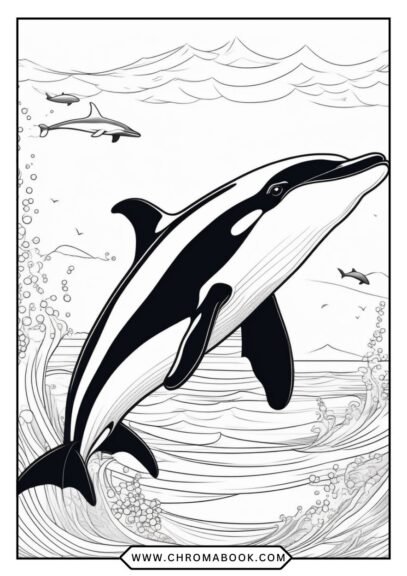 A beautifully intricate killer whale coloring page featuring detailed designs and patterns, perfect for a free printable activity.
