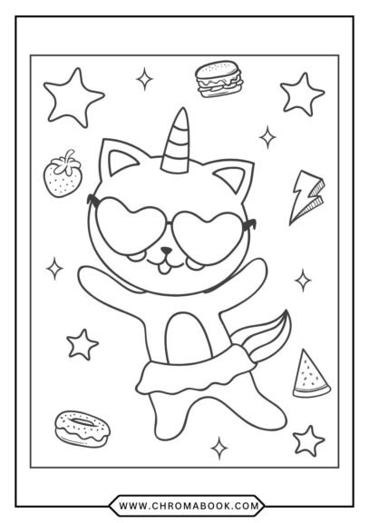 A delightful kitten coloring page featuring playful kittens surrounded by whimsical patterns, available as a free printable.