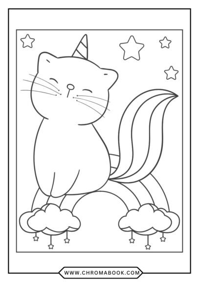 A delightful kitten coloring page featuring playful kittens surrounded by whimsical patterns, perfect for a free printable activity.