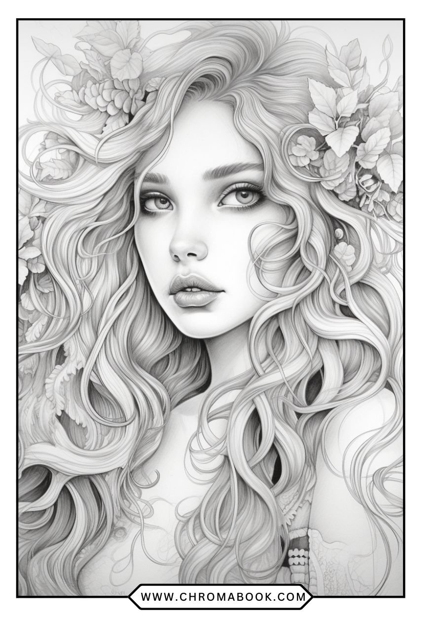 A detailed floral design featuring intricate petals and leaves, perfect for relaxation. Free printable coloring page for art lovers!
