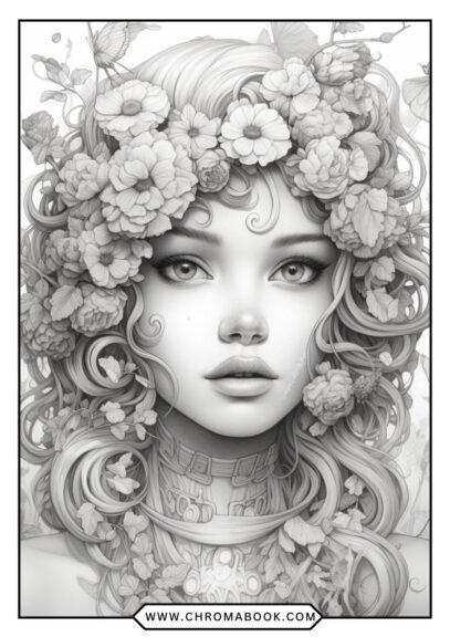 A detailed floral design featuring intricate petals and leaves, perfect for relaxation. Free printable coloring page to unleash your creativity!