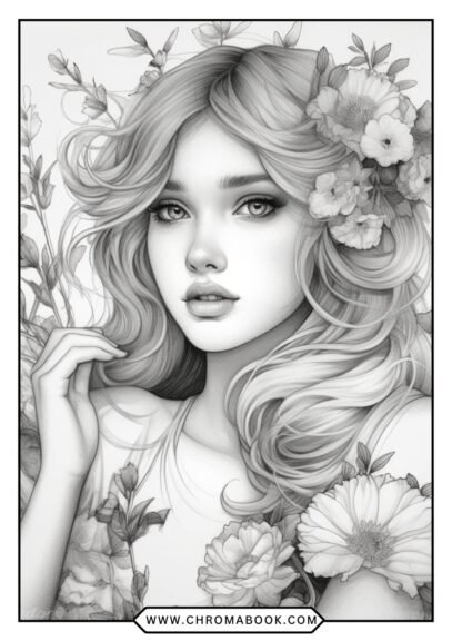 A detailed floral design featuring intricate petals and leaves, perfect for relaxation. Free printable coloring page for creativity!