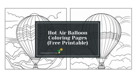 A whimsical hot air balloon coloring page featuring intricate patterns and clouds, perfect for creative fun. Free printable!