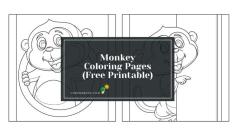 A playful monkey surrounded by tropical leaves, perfect for creativity. Enjoy this fun coloring page as a free printable!