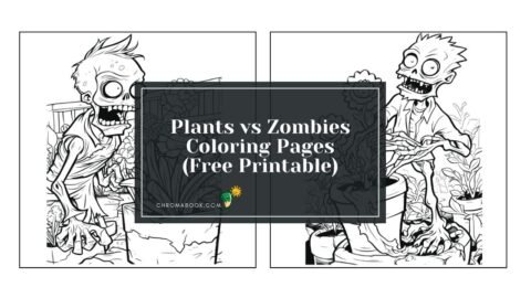 A fun "Plants vs. Zombies" coloring page featuring whimsical characters and plants, perfect for kids. Free printable for creative fun!