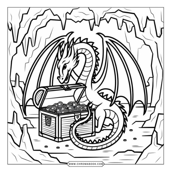 Vintage fairytale scene featuring whimsical characters and enchanting landscapes, perfect for a coloring page. Free printable!