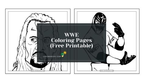 WWE-themed coloring page featuring wrestlers in action poses, perfect for fans. Enjoy this free printable for creative fun!