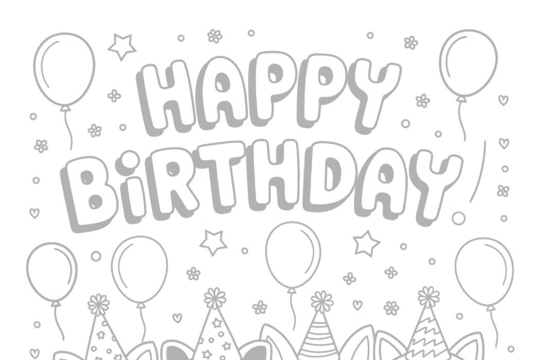 Happy Birthday Coloring Pages